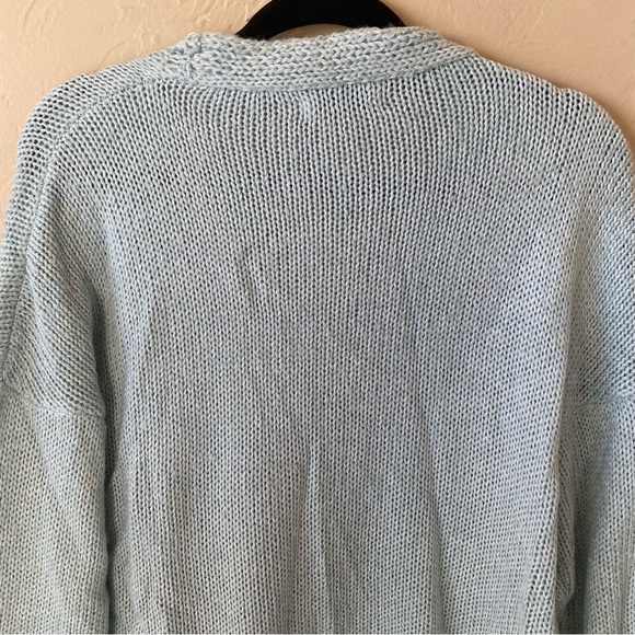 Misslook Chunky Oversized Light Blue Cardigan Sweater Button Closure Large - Picture 6 of 9